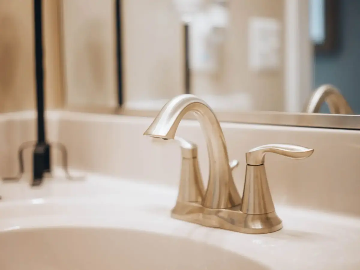 Example: new brushed nickel bathroom faucet